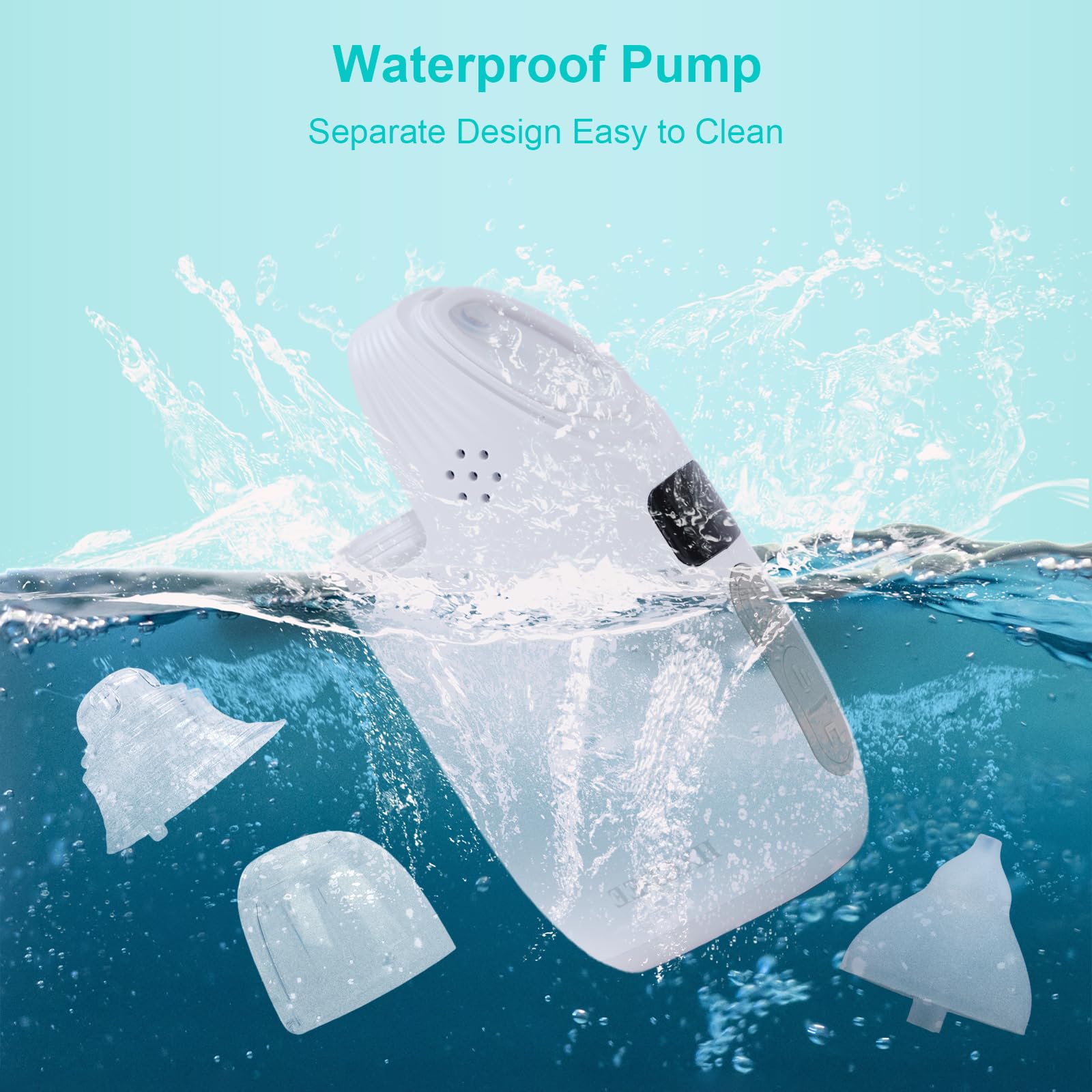 HXGDEE waterproof suction pump enables safe cleaning.