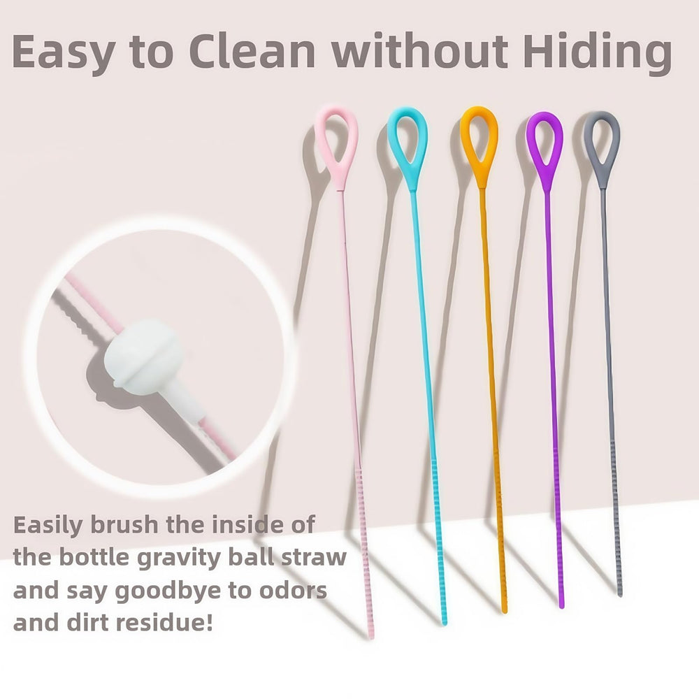 HXHKH pink hanging hole straw brush for drip dry storage