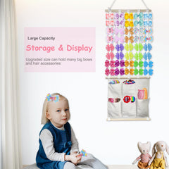 HY.MIS bow organizer shows five ribbon pockets for clips and bows.