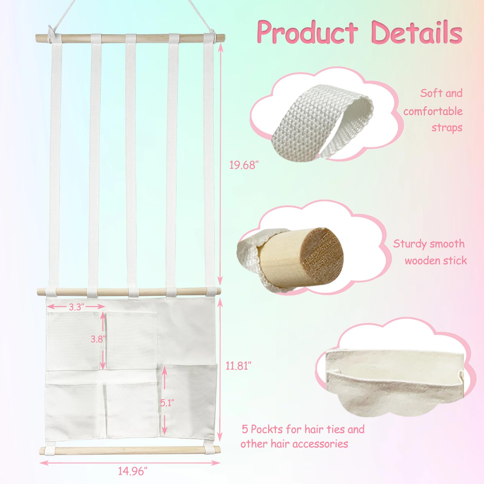 HY.MIS large capacity organizer fits up to fifty clips for quick styling.