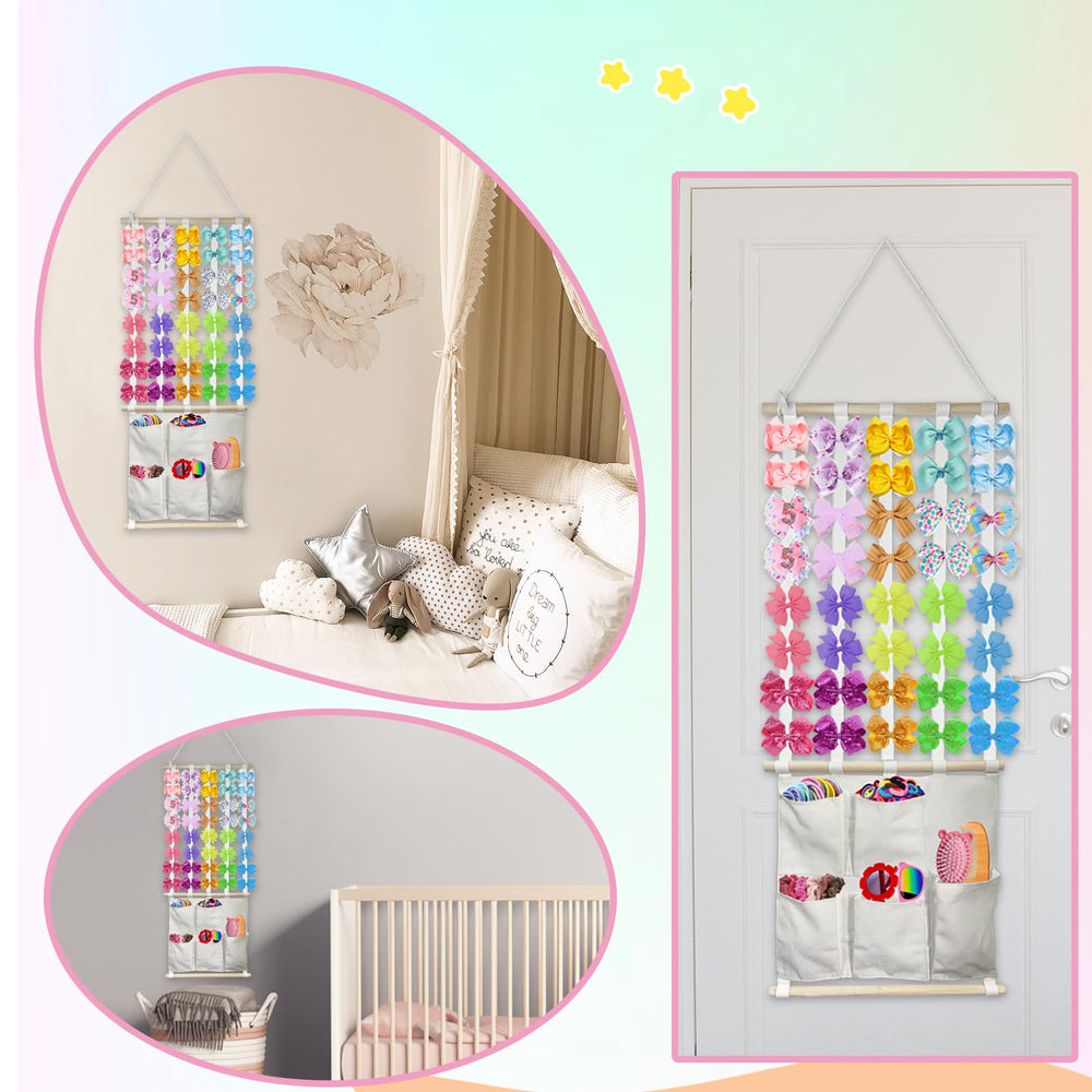 HY.MIS wall hanging design adds decorative storage to a girl's room.