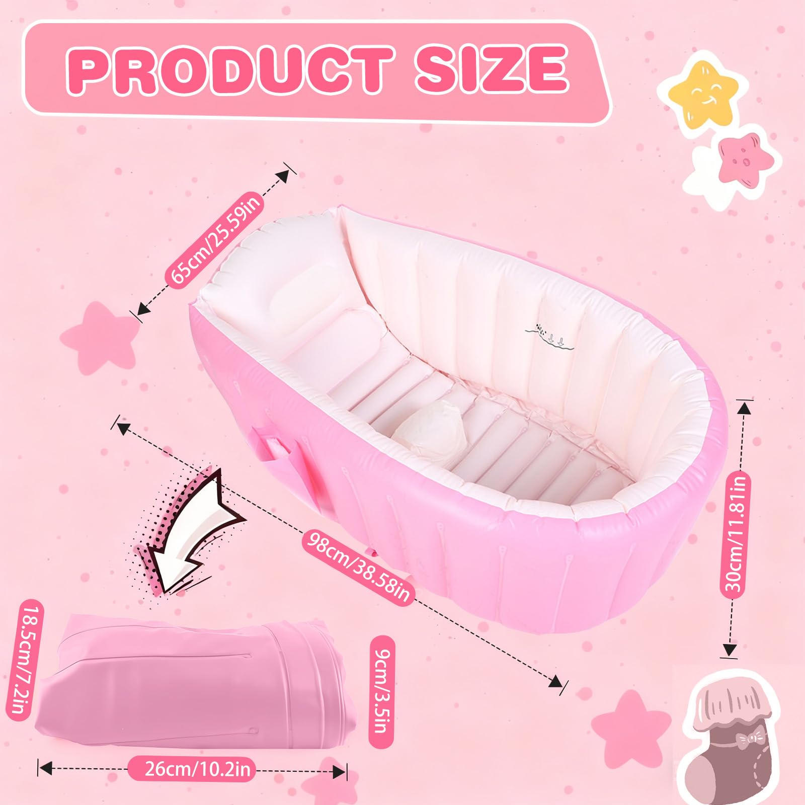 HyAdierTech baby bathtub drain plug visible for easy emptying.