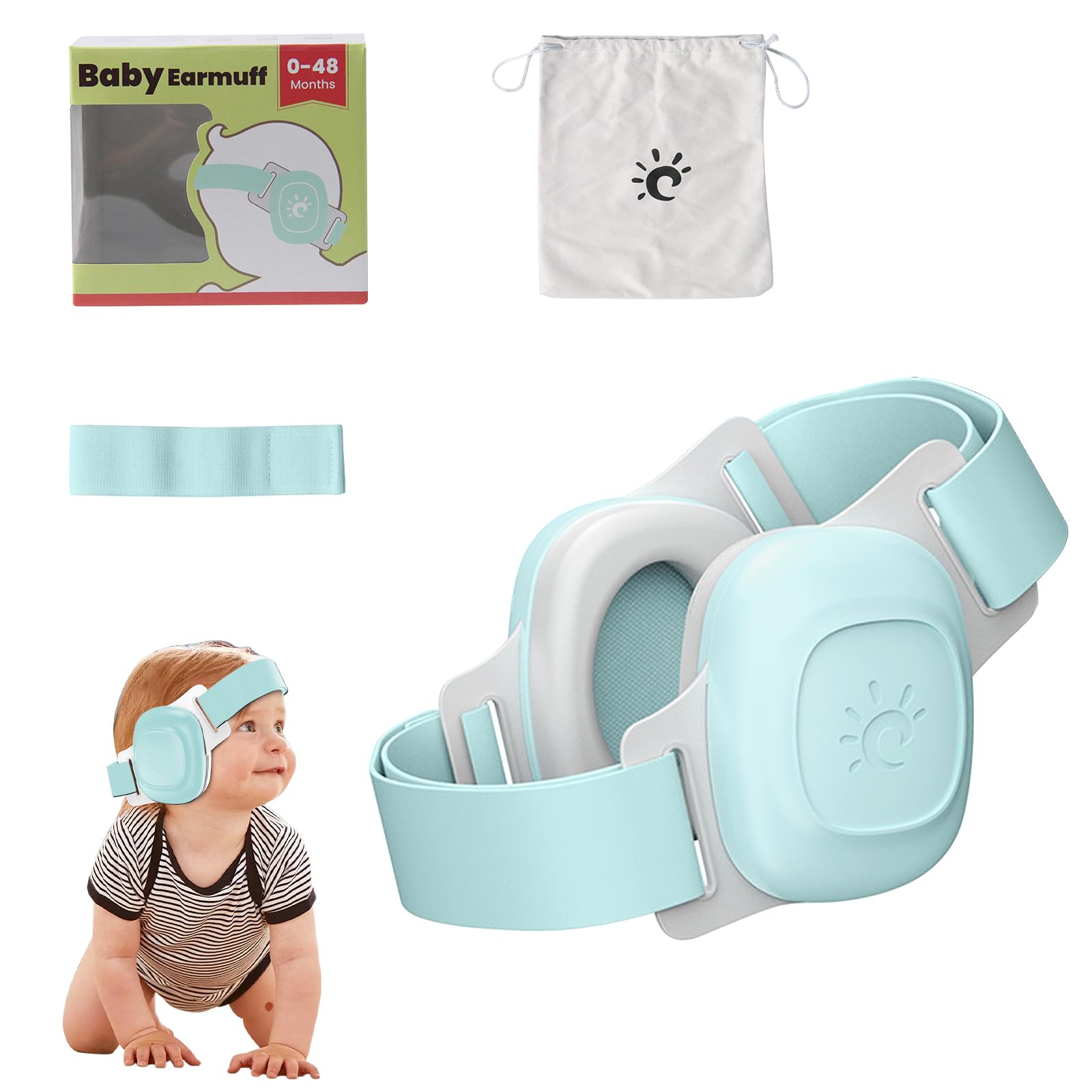 HyAdierTech HQ-GE530 front view demonstrates compact baby earmuffs.