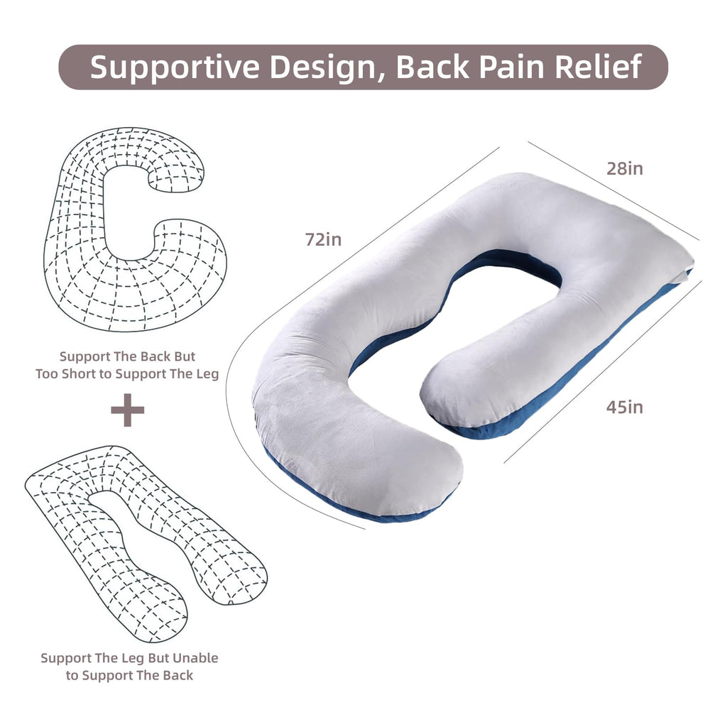 HychYAYA maternity pillow offering side sleeper and back support for better rest.