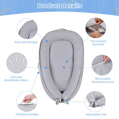HychYAYA portable baby lounger with removable cover for easy cleaning.