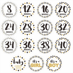 Hycodest pregnancy milestone sticker week 8 on belly for early milestone photos