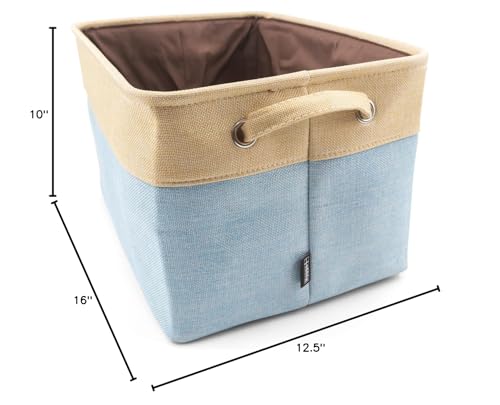 Hygge Plus bin shows easy-to-clean fabric for baby products organization.