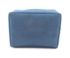 Hygge Plus linen storage bin used for toy storage in playroom.
