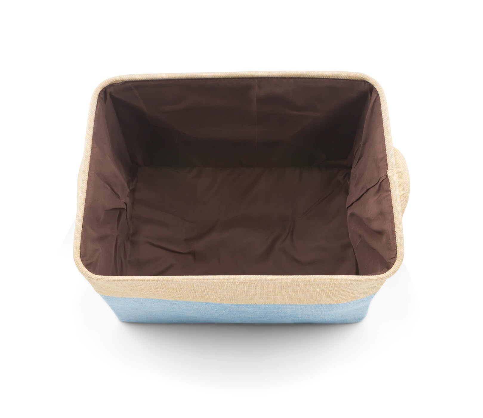 Hygge Plus linen storage bin front view demonstrates generous capacity for blankets or toys.