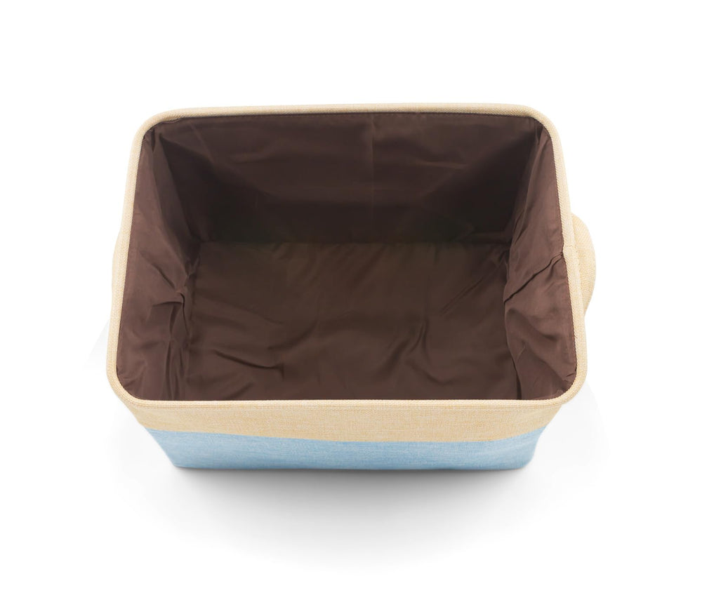 Hygge Plus linen storage bin front view demonstrates generous capacity for blankets or toys.