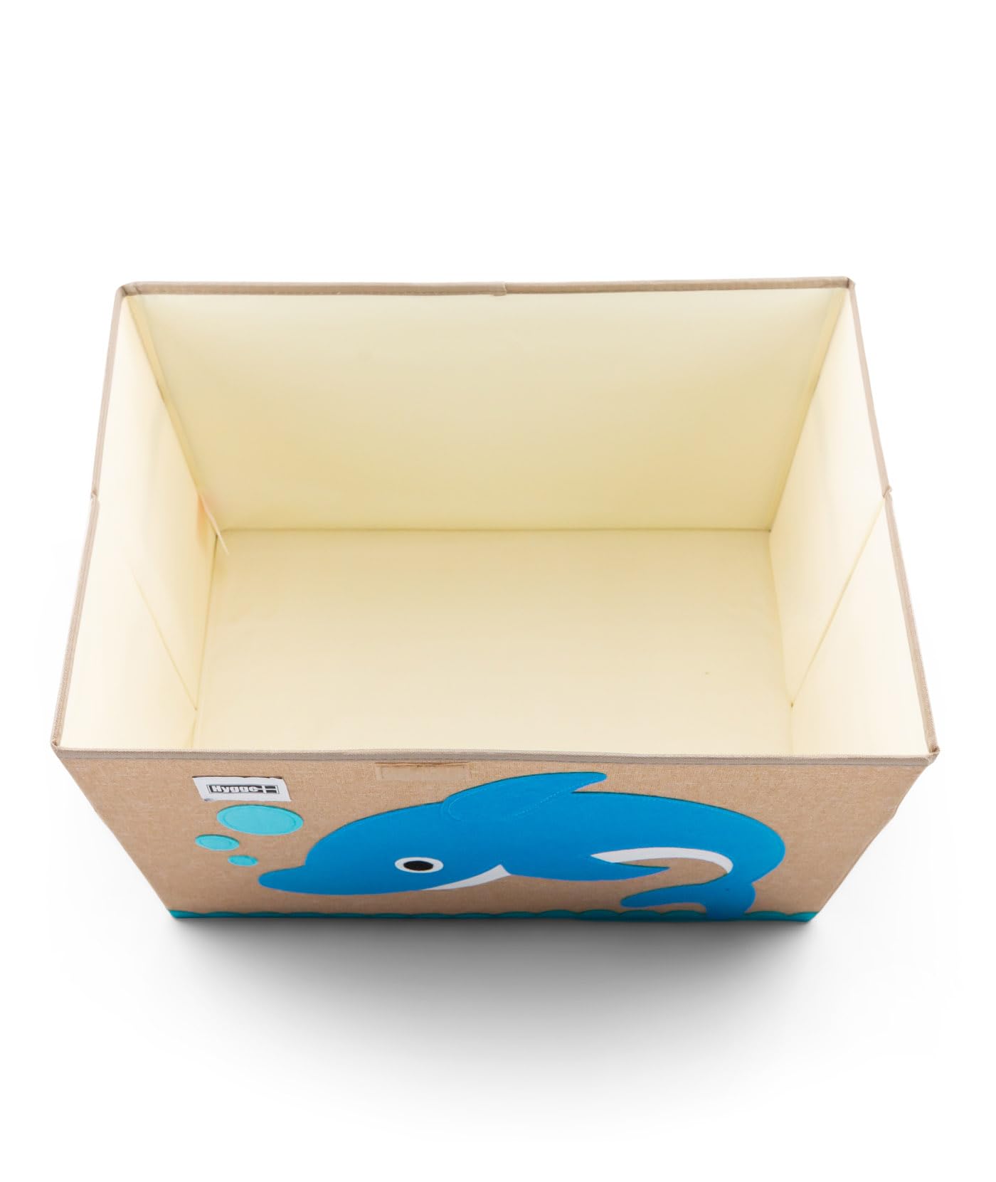 Hygge Plus nursery storage bin with lid in a calm nursery scene.