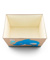 Hygge Plus nursery storage bin with lid in a calm nursery scene.