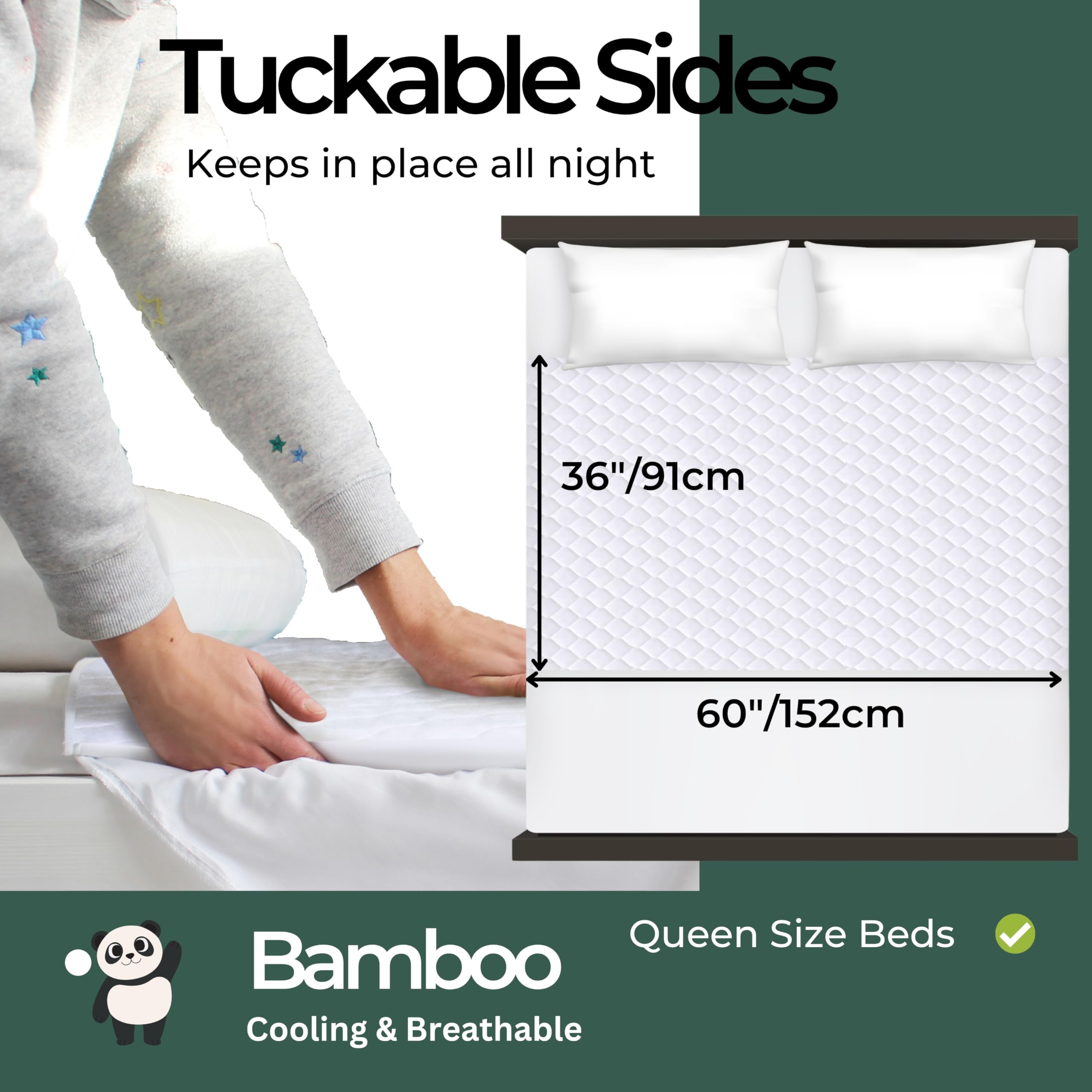 Hygge Sheets bed pad with tucks stays securely in place overnight