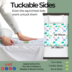 Hygge Sheets Potty Pad tuck flaps secure the pad for restless sleepers