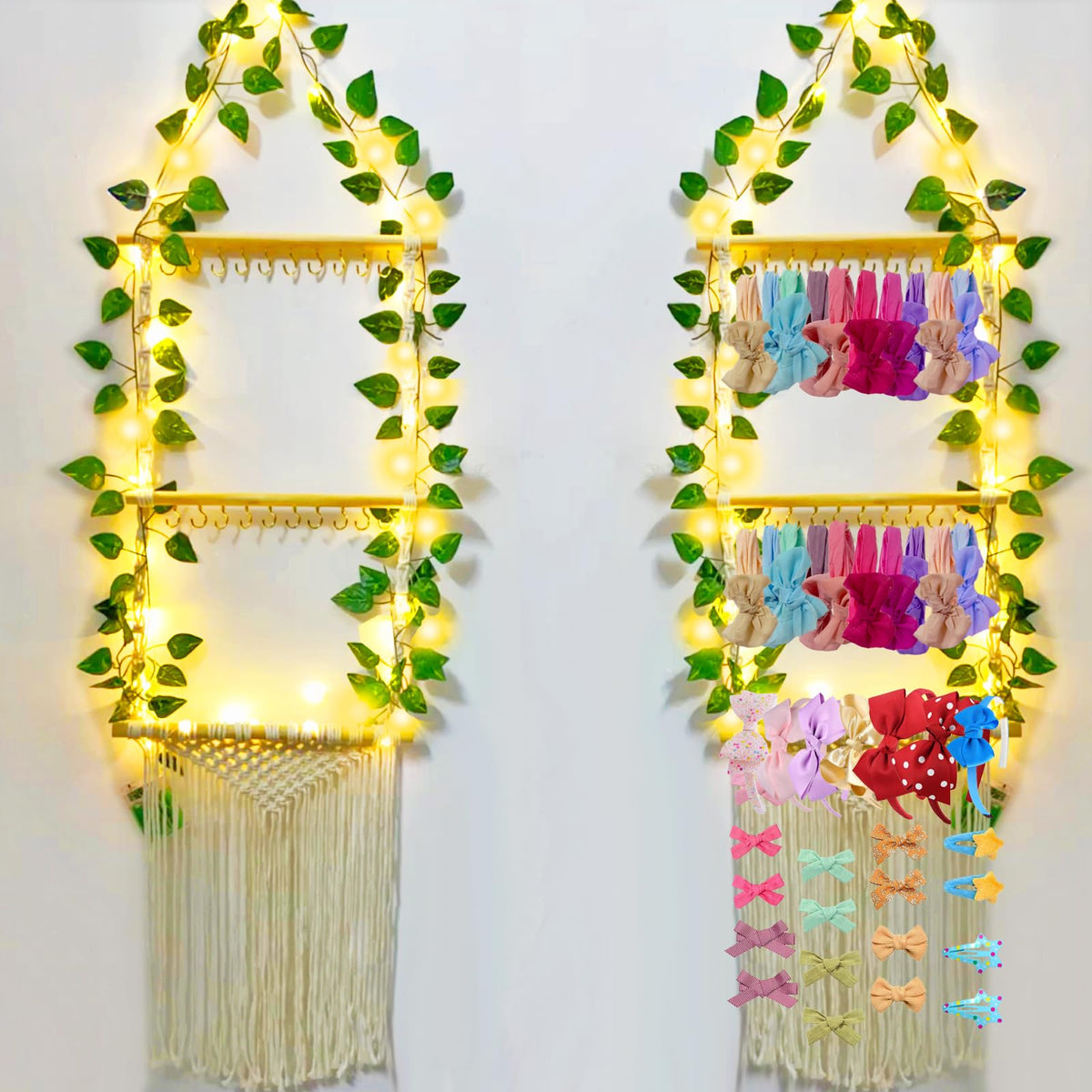 HY.MIS bow holder wall organizer with LED string for easy bow selection
