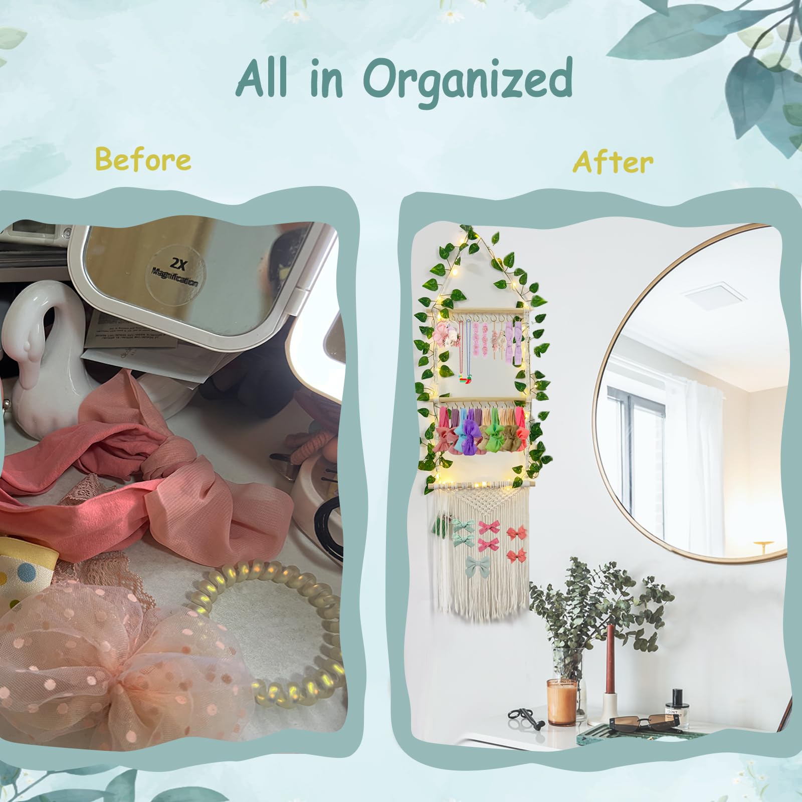 HY.MIS large-capacity bow holder helps organize up to 60 headbands