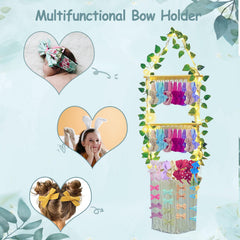 HY.MIS macrame hanger with green leaves and LED adds cozy decor