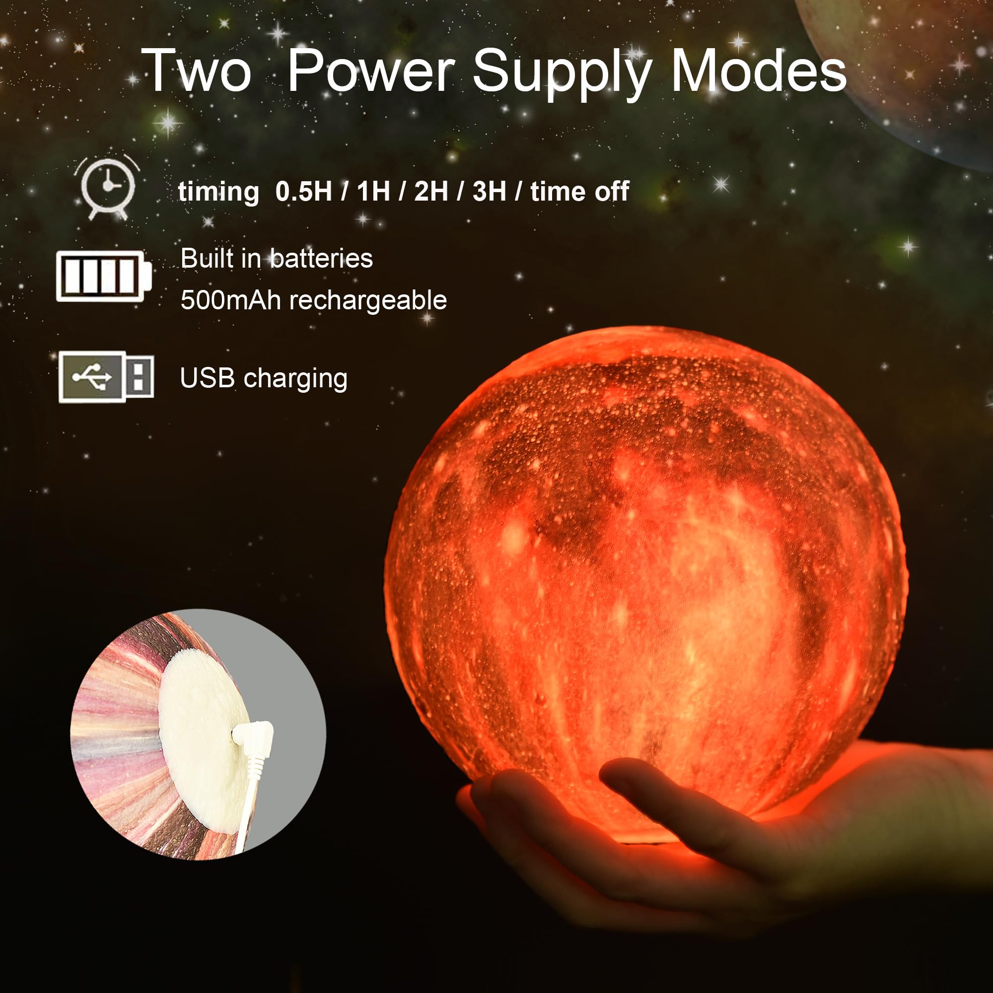 HYODREAM Moon surface with 3D texture for a realistic glow