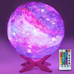 HYODREAM Galaxy Moon Lamp front view showing color spectrum for cozy decor