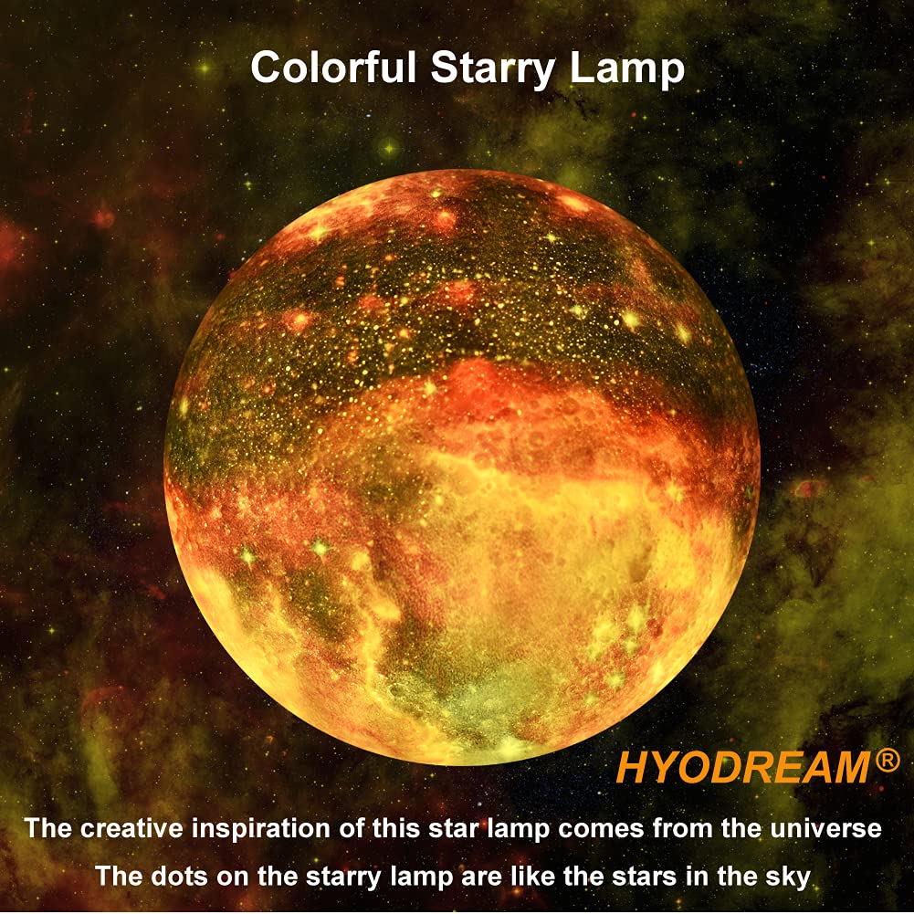 HYODREAM Moon Lamp touch-control panel enables easy color cycling and brightness adjustments