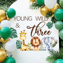 hzbcxs young wild three decal sign decorates the wall with jungle party vibes