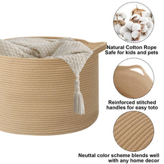HZFTJOY round storage basket adds style to living room decor.