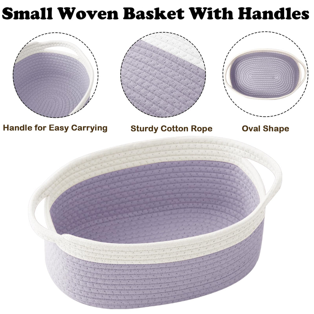 HZFTJOY basket with handles, easy to carry and display on shelves.