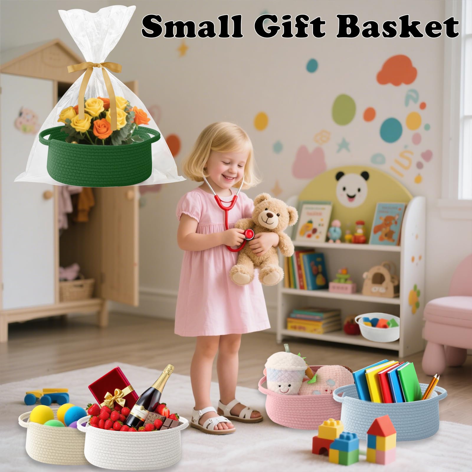 HZFTJOY bathroom organization basket keeps small items tidy