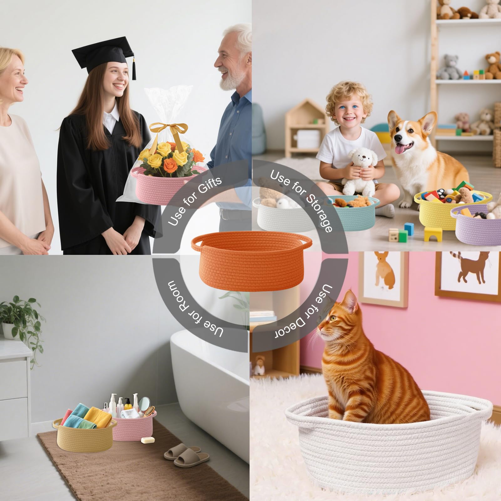 HZFTJOY bathroom storage basket keeps toiletries neatly on display