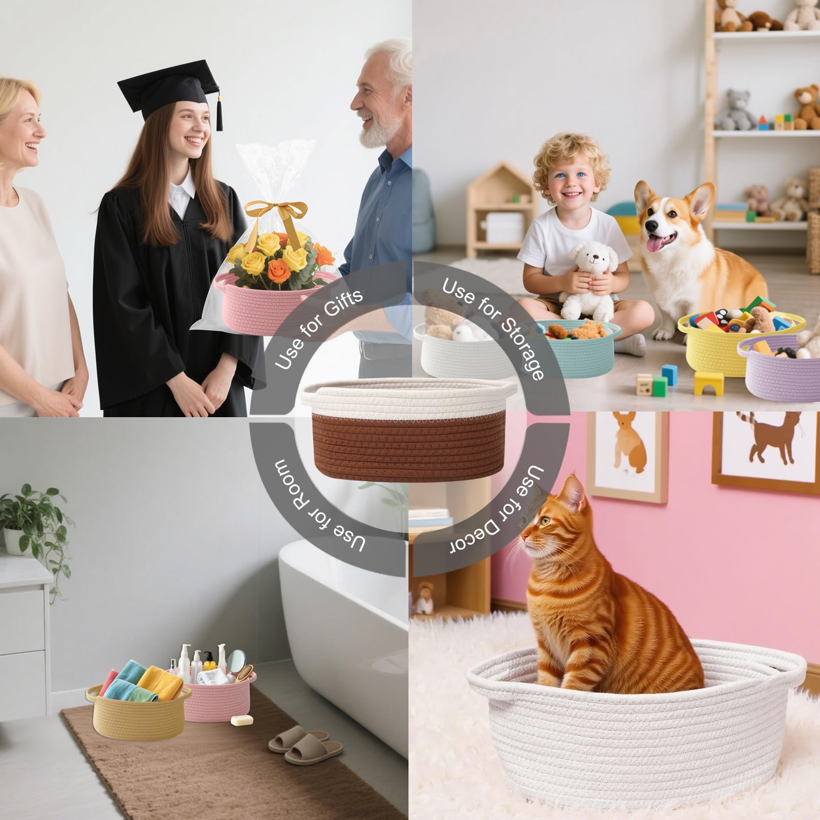 HZFTJOY basket adds texture and function to living spaces.