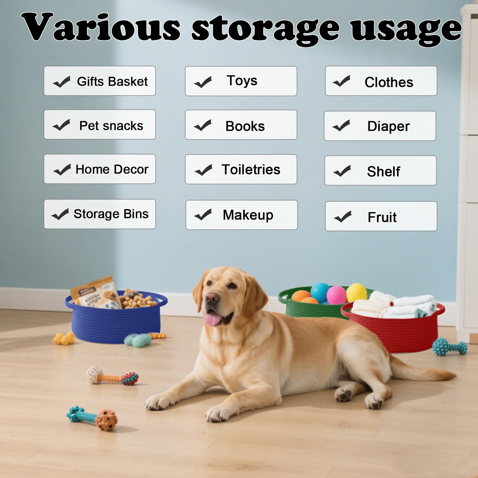 HZFTJOY decorative organizer box with handles for easy transport