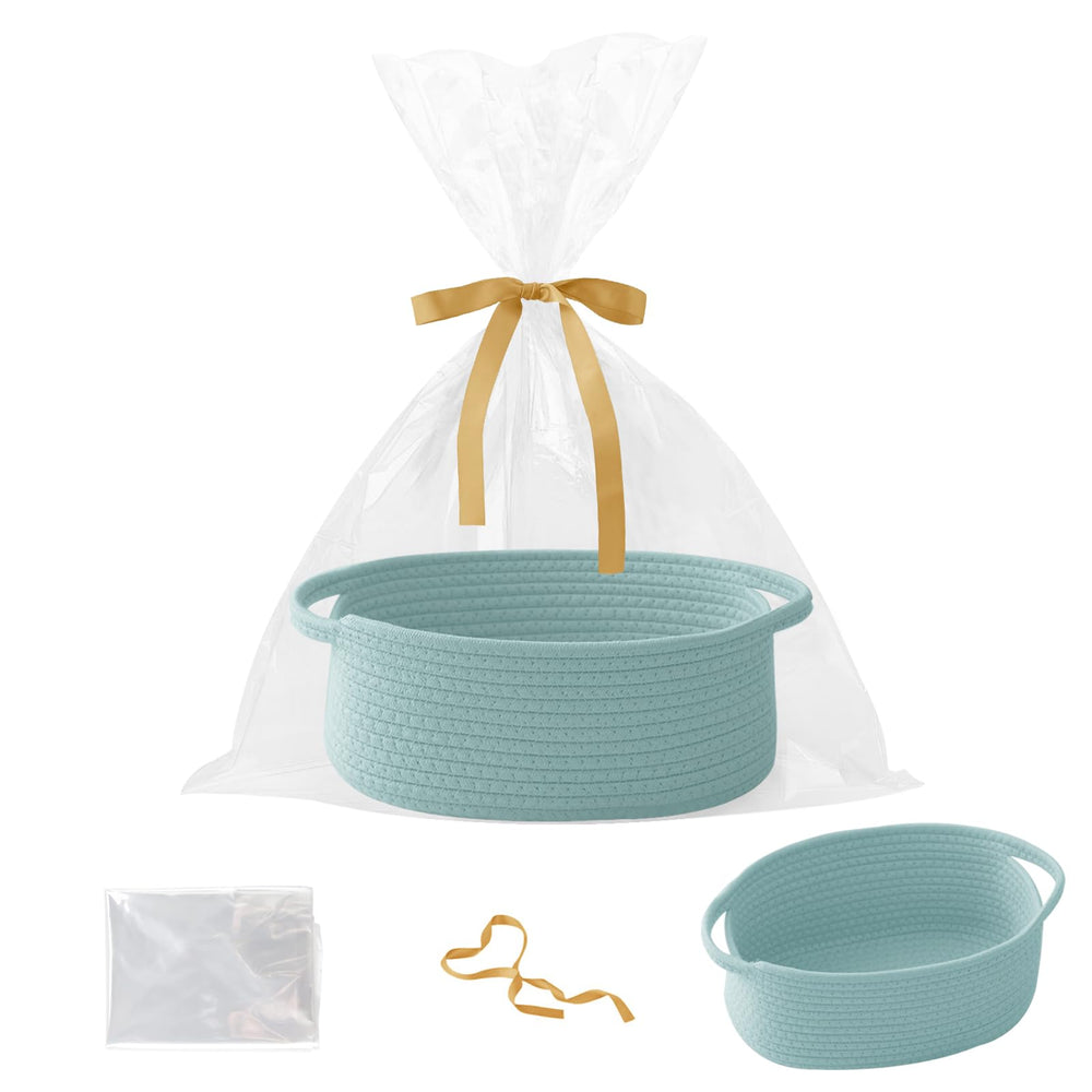 HZFTJOY gift basket in Aqua, a charming packaging option for gifts and small keepsakes.