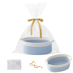 HZFTJOY small gift basket in white and blue for stylish gift presentation