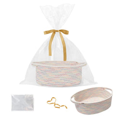 HZFTJOY gift basket with bag and ribbons for gift-ready presentation.