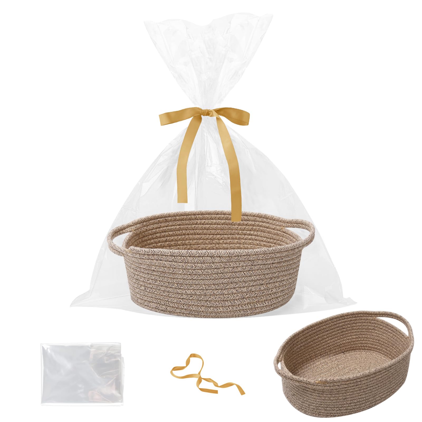 HZFTJOY gift basket with gift bag and ribbons for stylish gift presentation