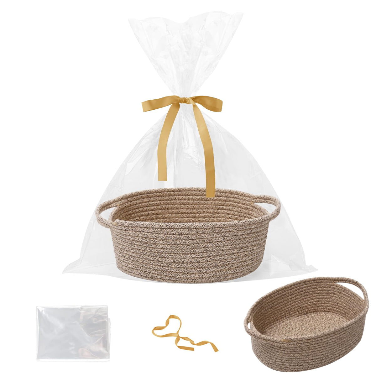 HZFTJOY gift basket with gift bag and ribbons for stylish gift presentation