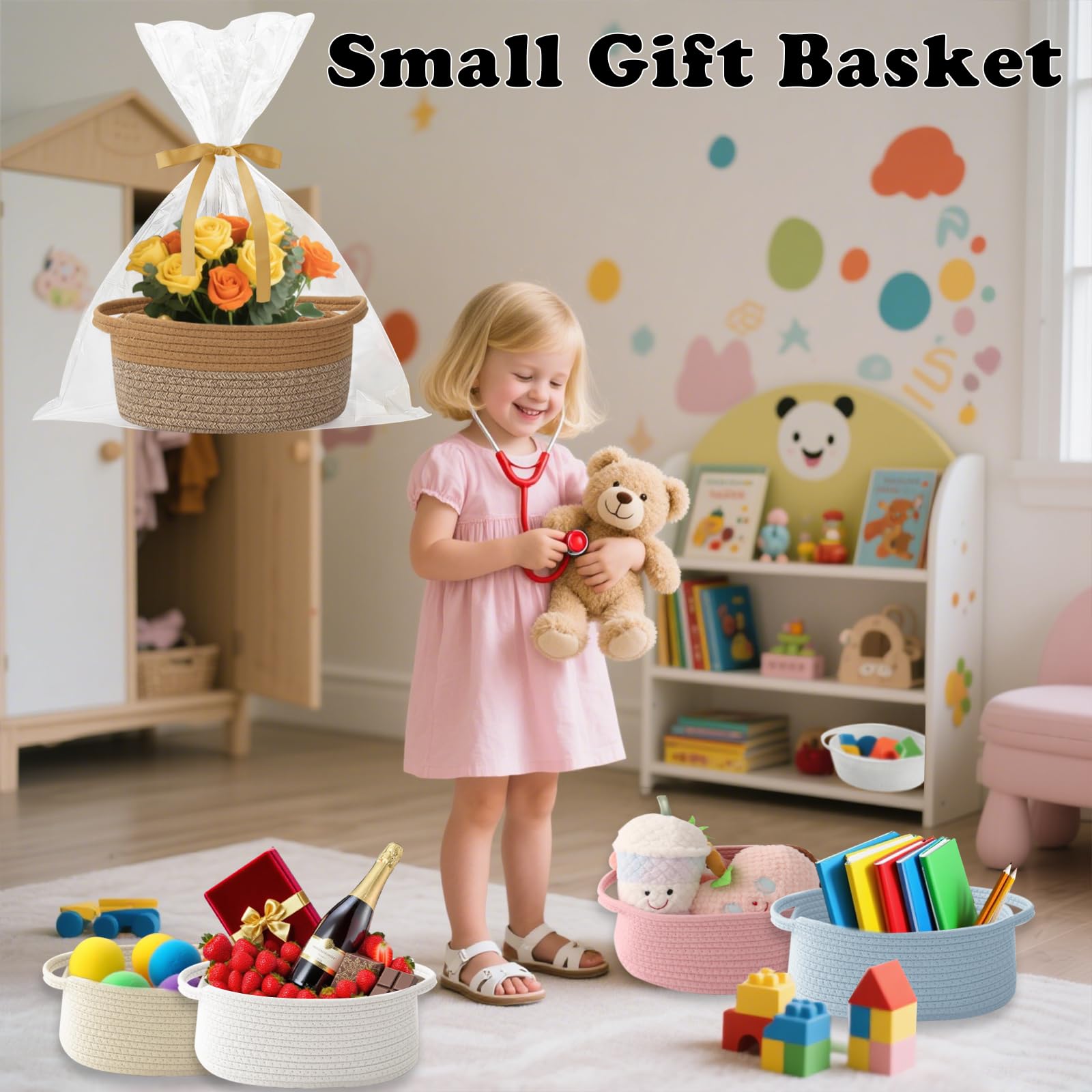 HZFTJOY gift-ready basket suitable for graduation, showers and holidays