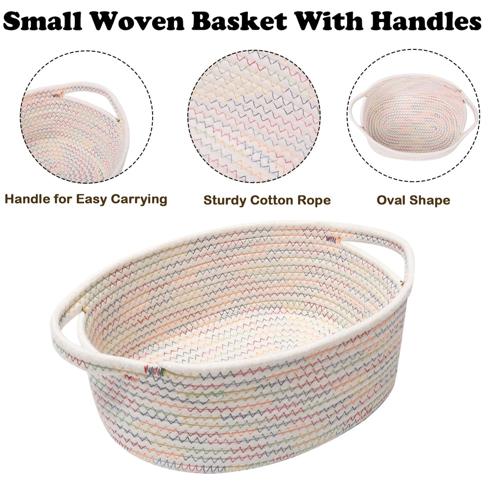 HZFTJOY handmade storage basket with handles adds durable organization.