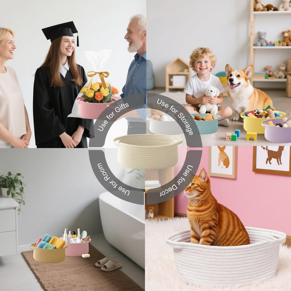 HZFTJOY kitchen storage basket holds snacks, keys, and small items