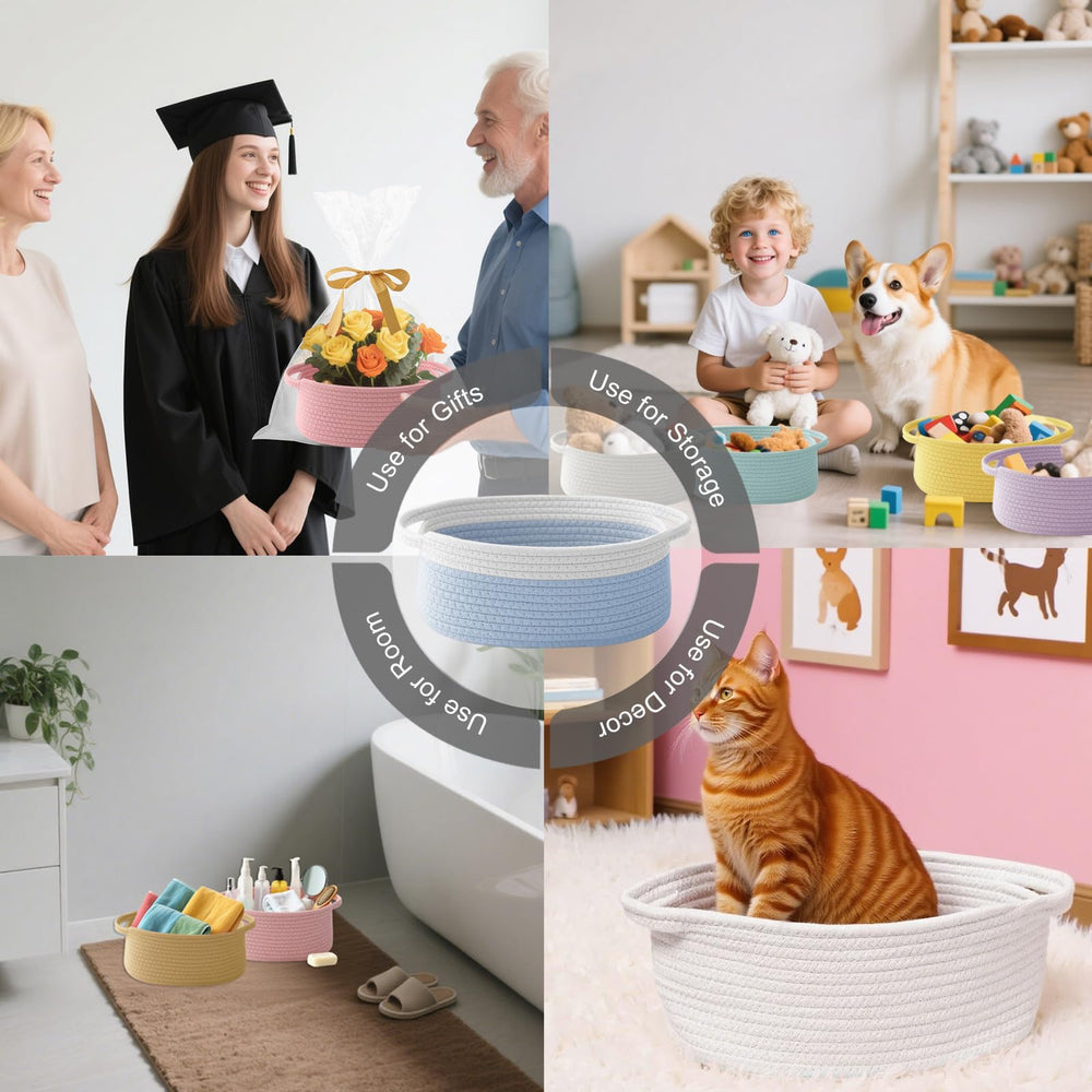 HZFTJOY living room decor basket adds texture to shelves