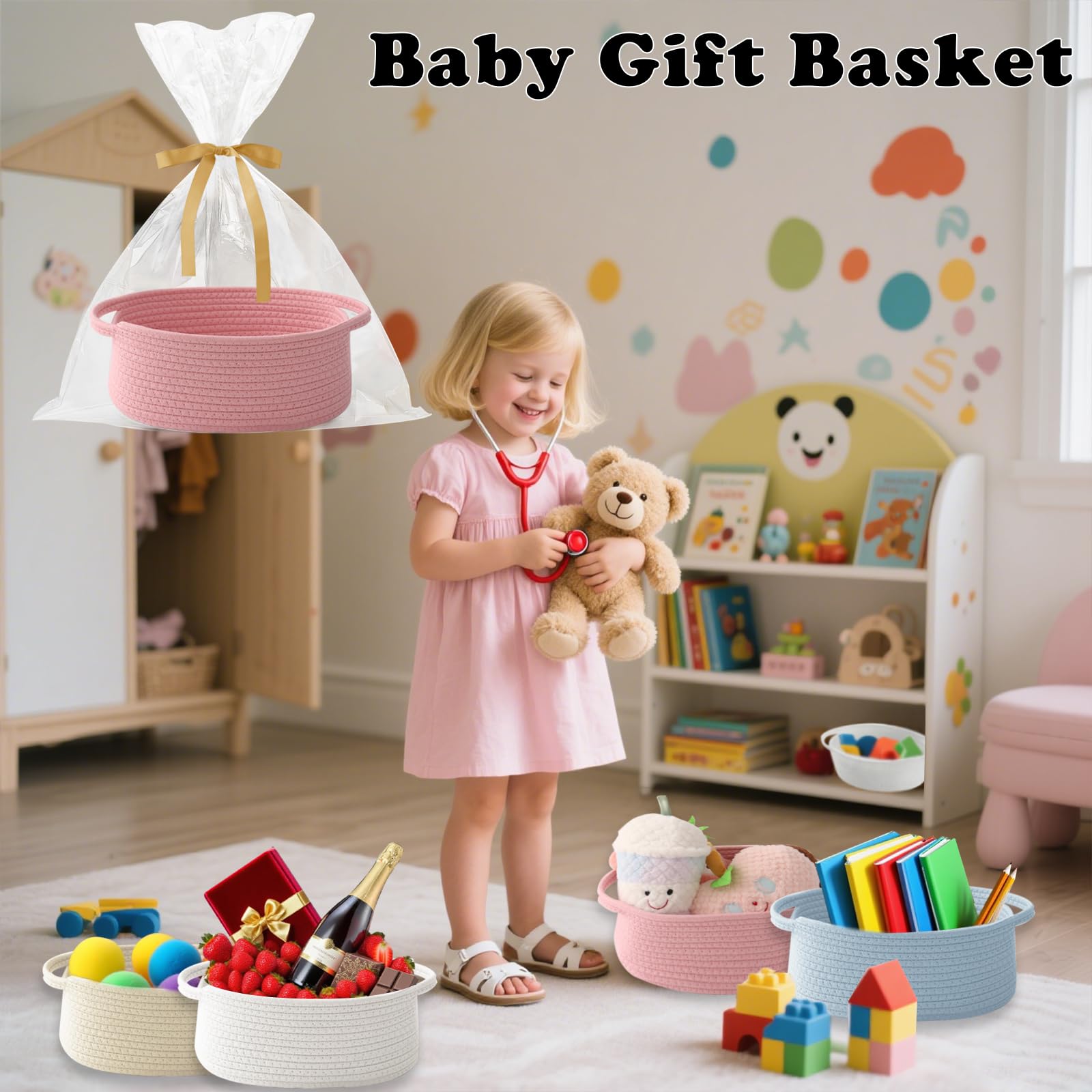 HZFTJOY living room storage basket enhances cozy decor.