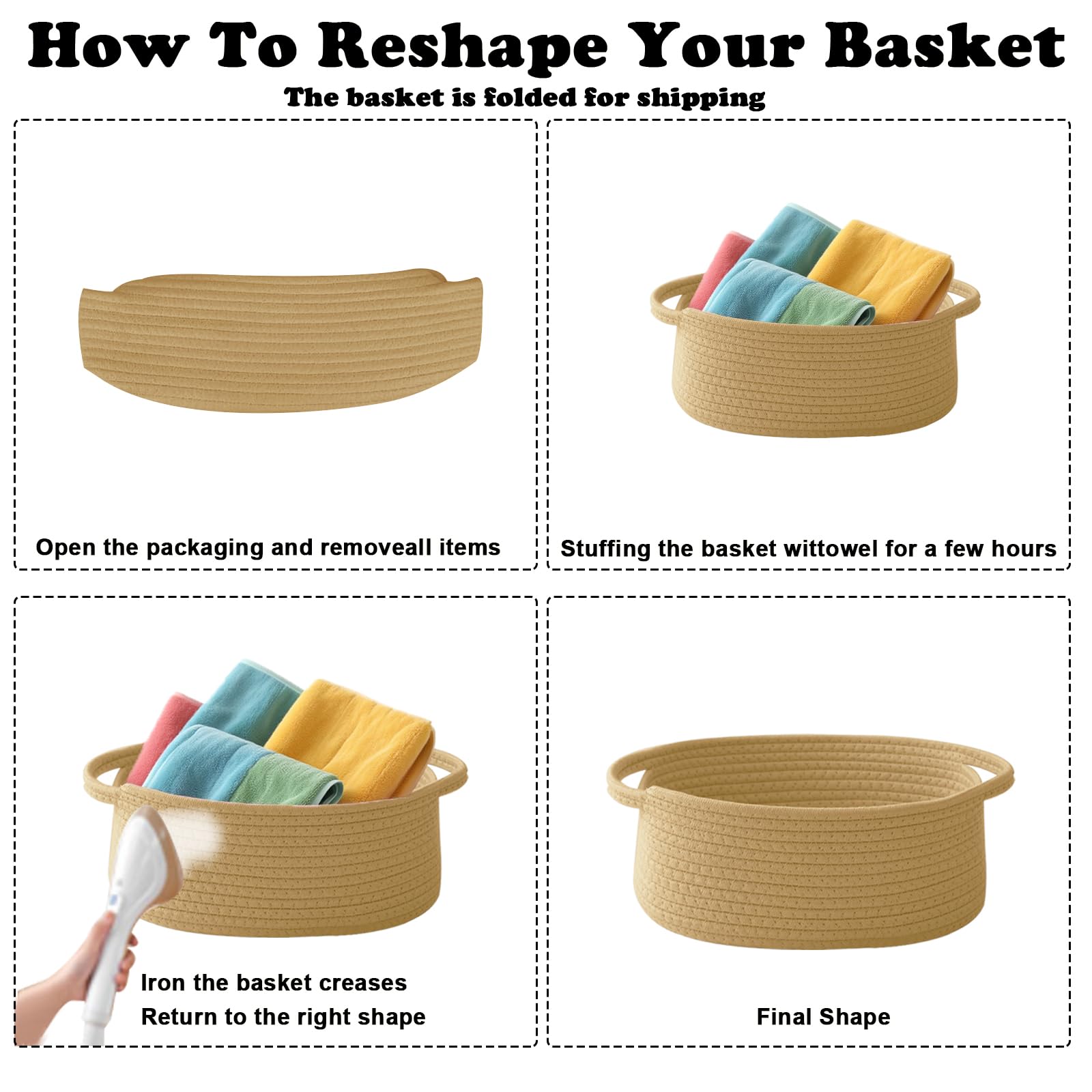 HZFTJOY machine-washable fabric basket stays crisp after washes.