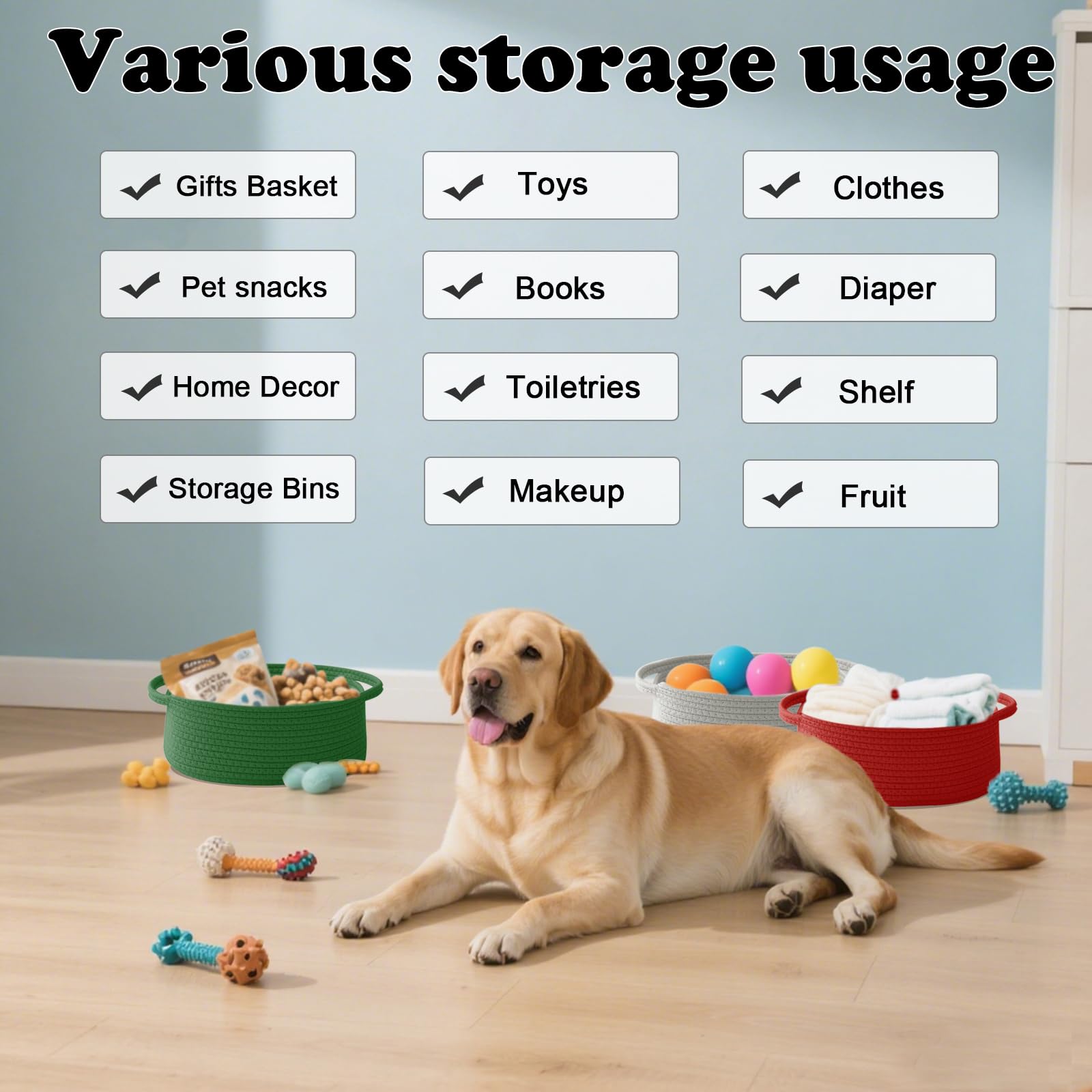 HZFTJOY multi-purpose storage basket ideal for living spaces