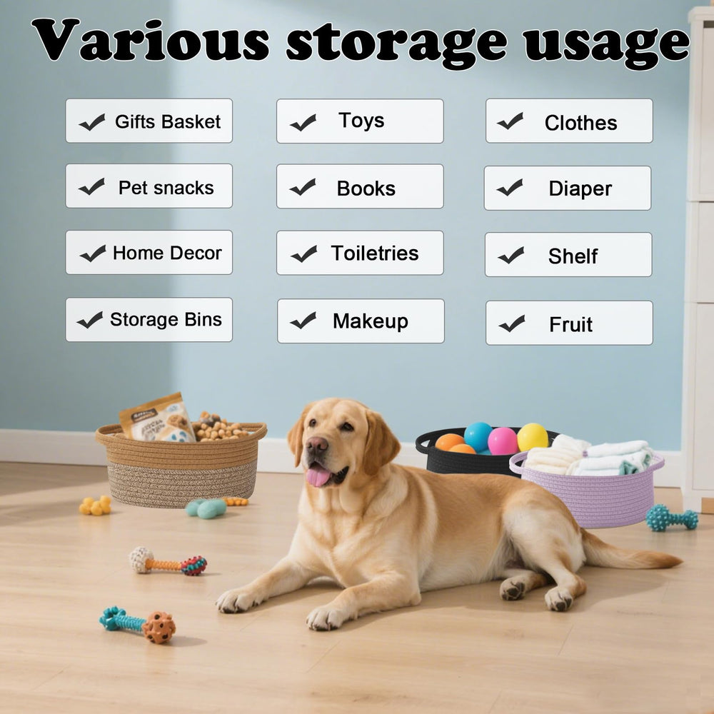 HZFTJOY multi-purpose storage basket perfect for living room shelves