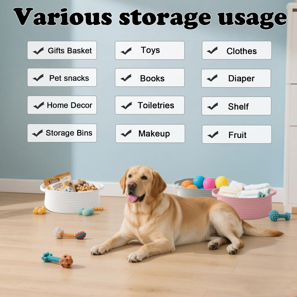 HZFTJOY multi-purpose storage basket for shelves, drawers, and living spaces.