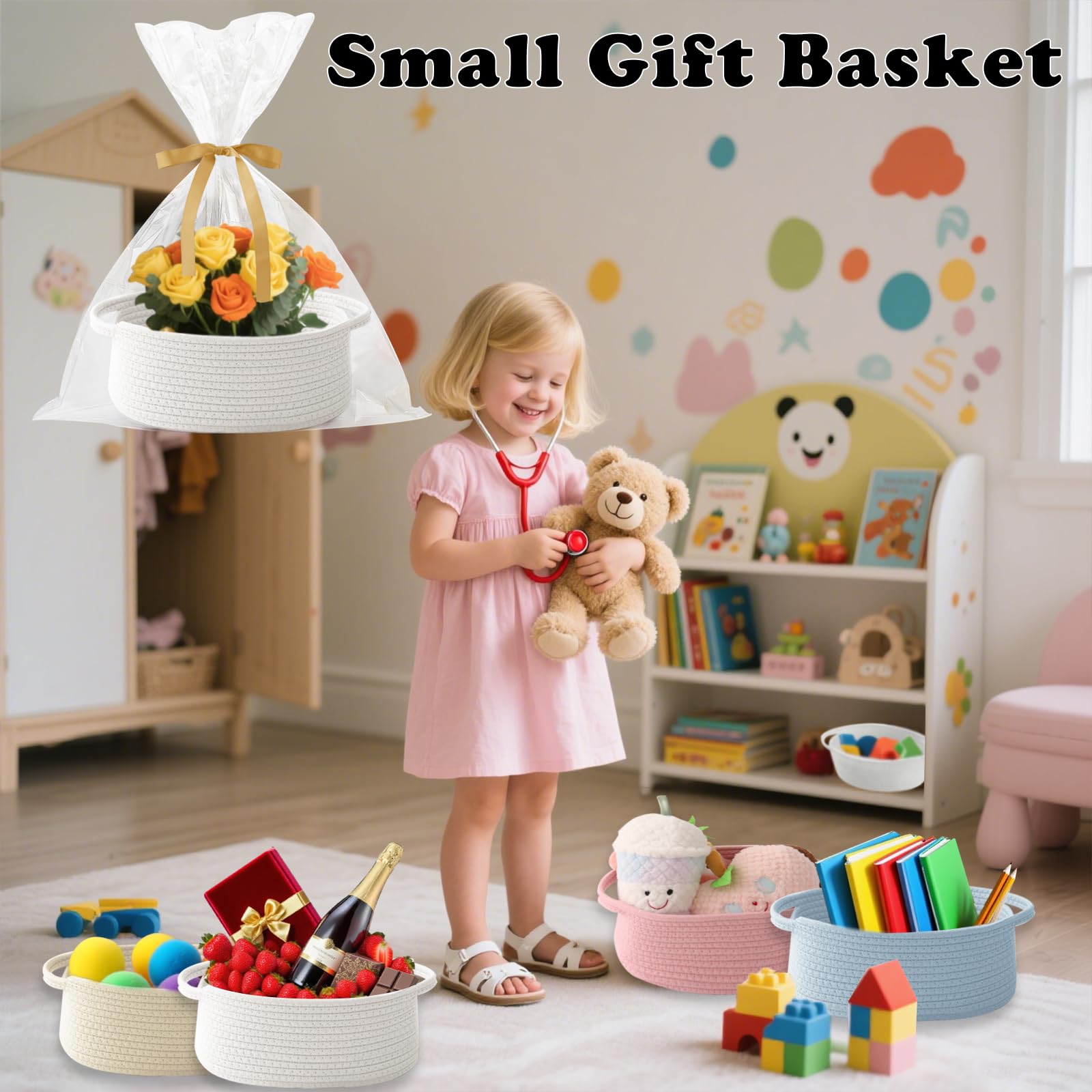 HZFTJOY multi-purpose storage basket, versatile organizer for snacks and small items.