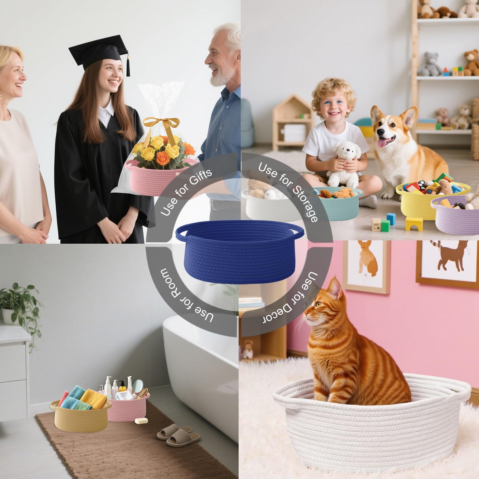 HZFTJOY multi-purpose storage basket for living spaces