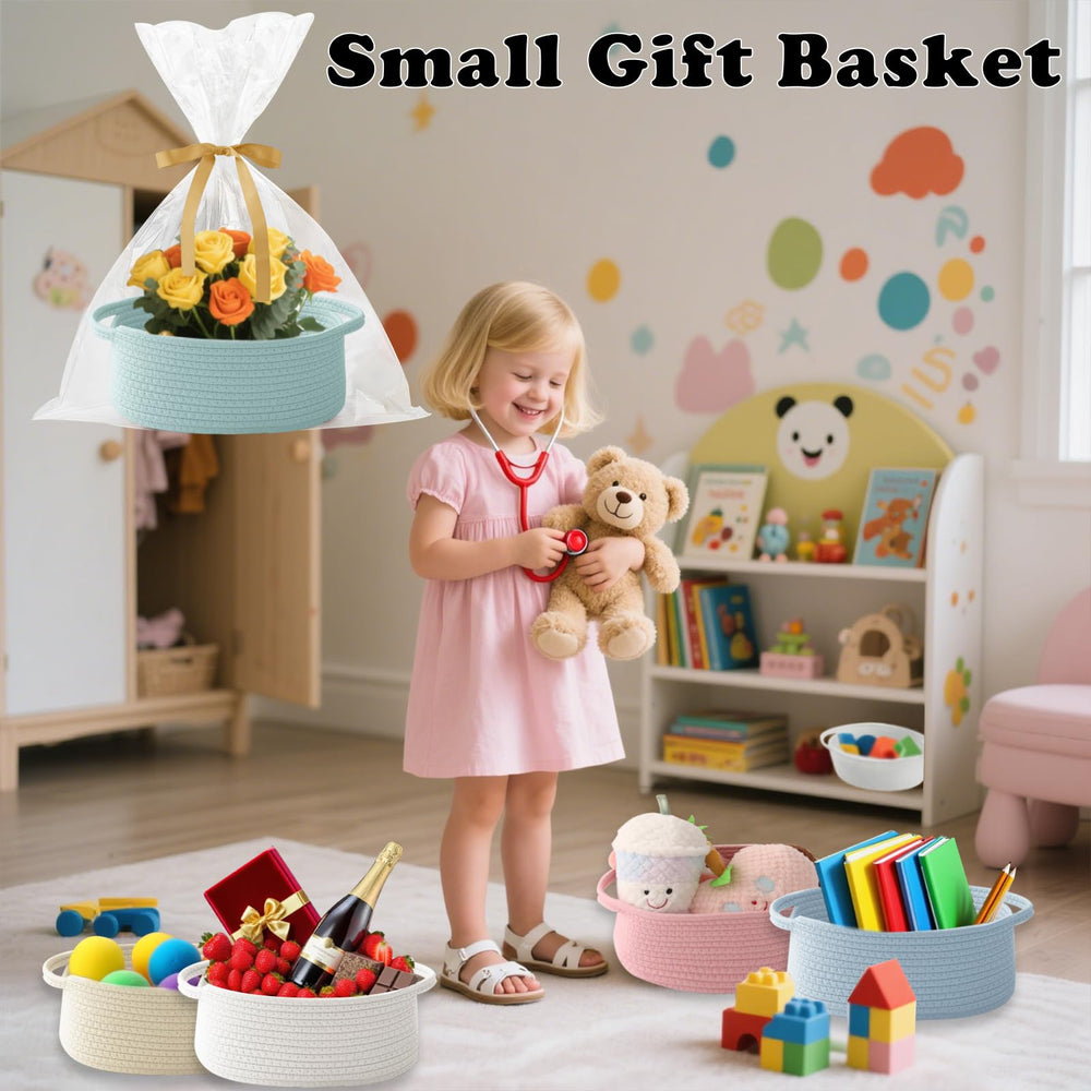 HZFTJOY multi-purpose storage basket suitable for shelves, countertops, and room organization.