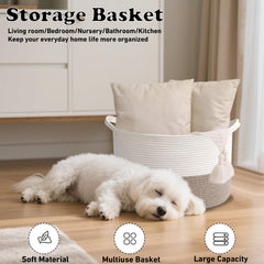 HZFTJOY nursery storage basket keeps toys and linens within reach.