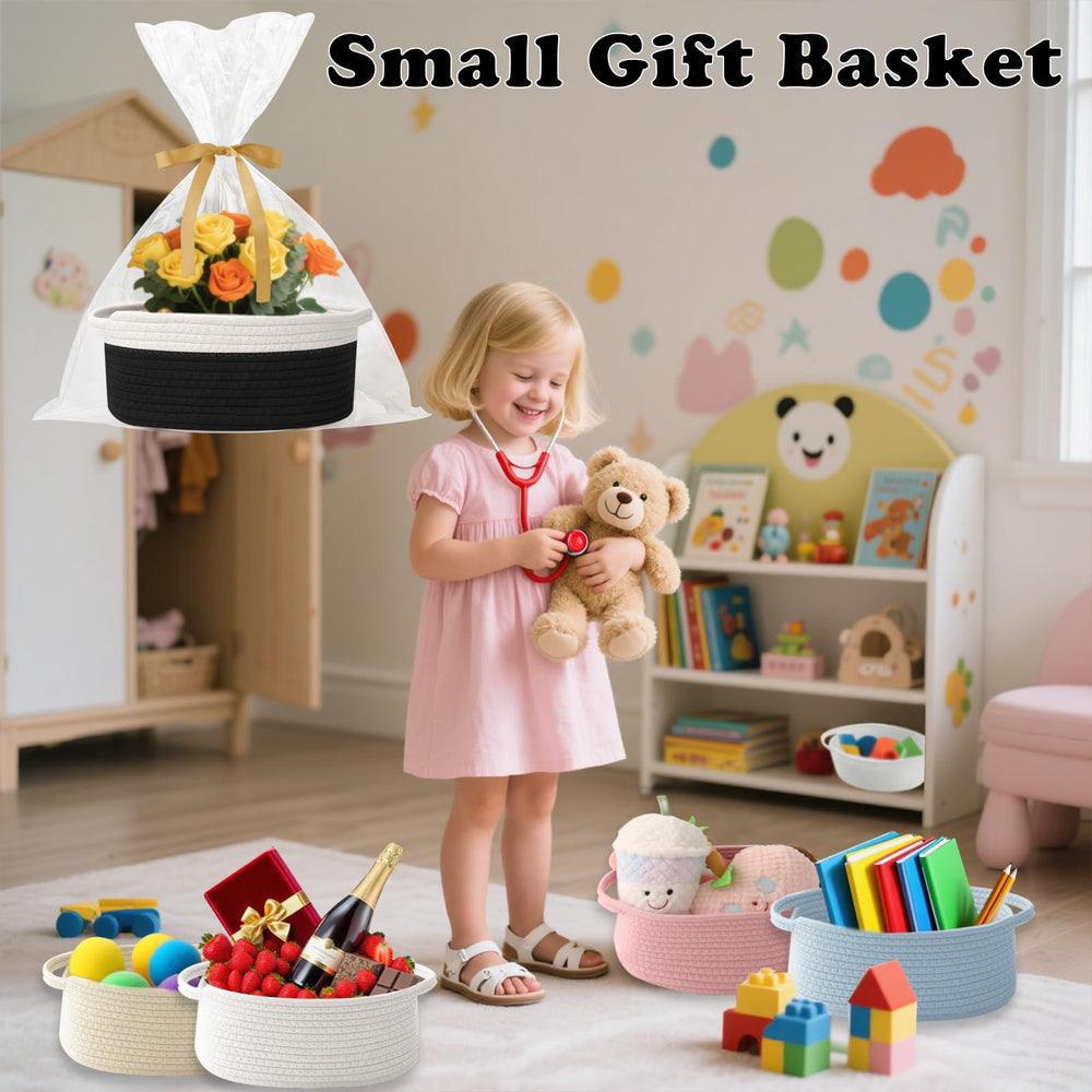 HZFTJOY basket organizing snacks, remotes, magazines and more